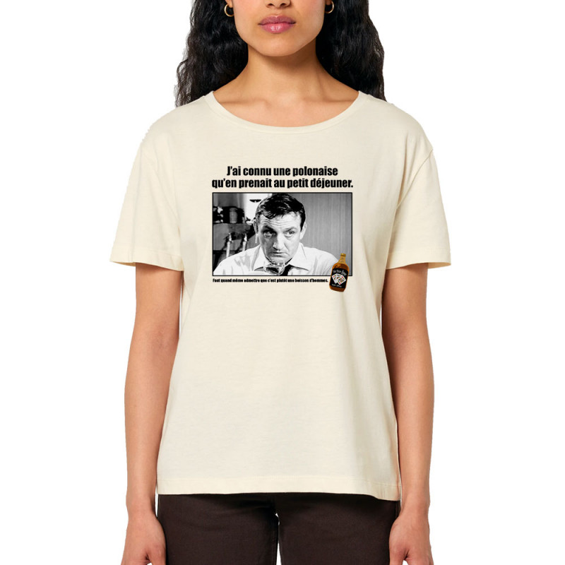 T-shirt femme col large coton bio naturel Une polonaise (Films/Séries,Les Tontons Flingueurs)