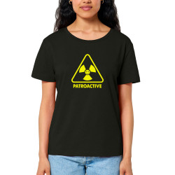 T-shirt femme col large coton bio noir Patroactive (Humour,Slogans Débiles,Paresse)