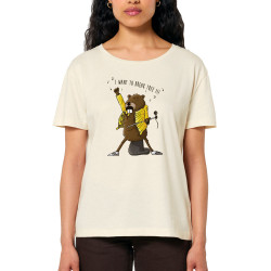 T-shirt femme col large coton bio naturel Break Tree (Mr Mouton,Animaux,Humour)