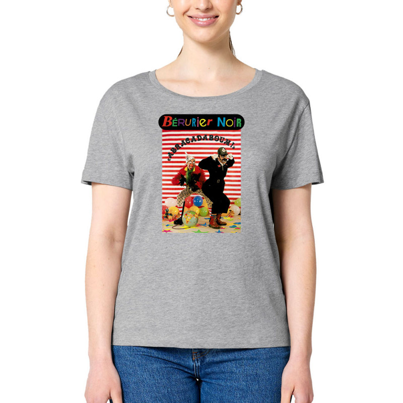 T-shirt femme col large coton bio gris chiné Bérurier Noir - Abracadaboum (Bérurier Noir)