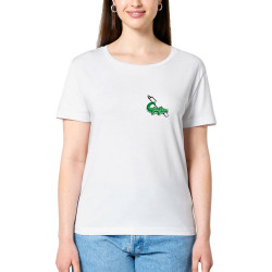 T-shirt femme col large coton bio blanc Laribo (Trabe,Fruits & Légumes,Humour,Détournements)