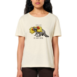 T-shirt femme col large coton bio naturel Candy Raton (Mr Mouton,Animaux,Humour)