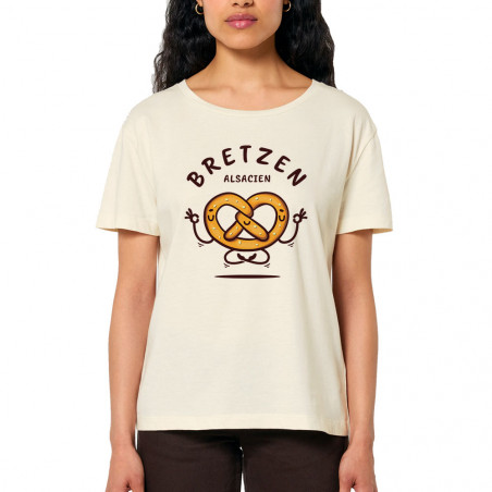 T-shirt femme col large coton bio naturel Bretzen Alsacien (Baxt,Humour,Fruits & Légumes)
