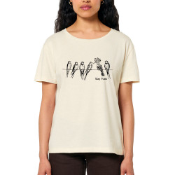 T-shirt femme col large coton bio naturel Stay Punk (Gondrax,Animaux,Humour,Rock & Punk,Les Bébêtes)
