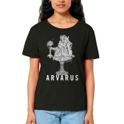 T-shirt femme col large coton bio noir Arvarus American Pale Ale (Arvarus,Alcool)