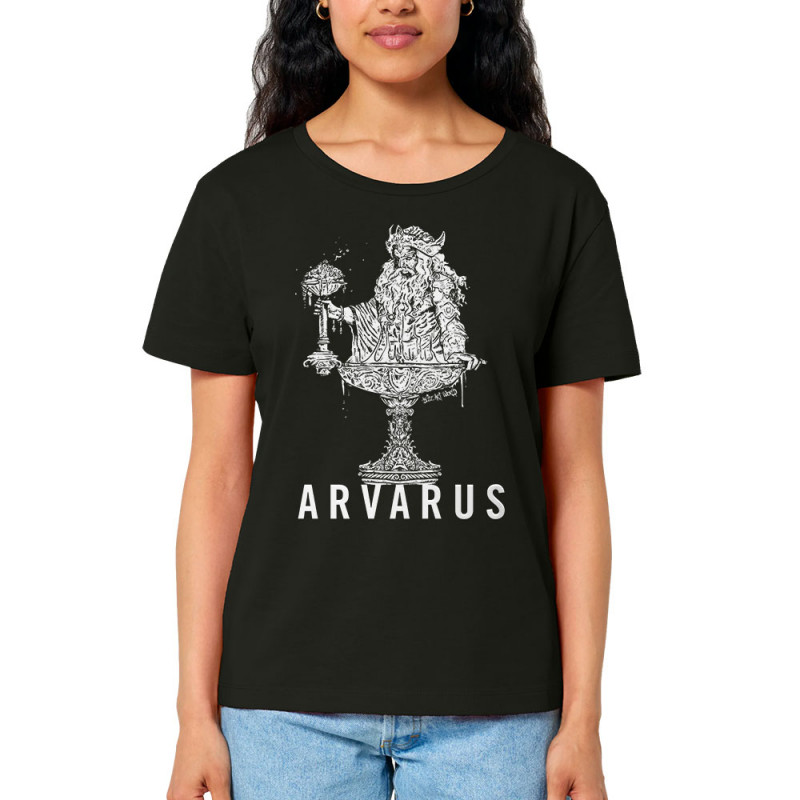 T-shirt femme col large coton bio noir Arvarus American Pale Ale (Arvarus,Alcool)