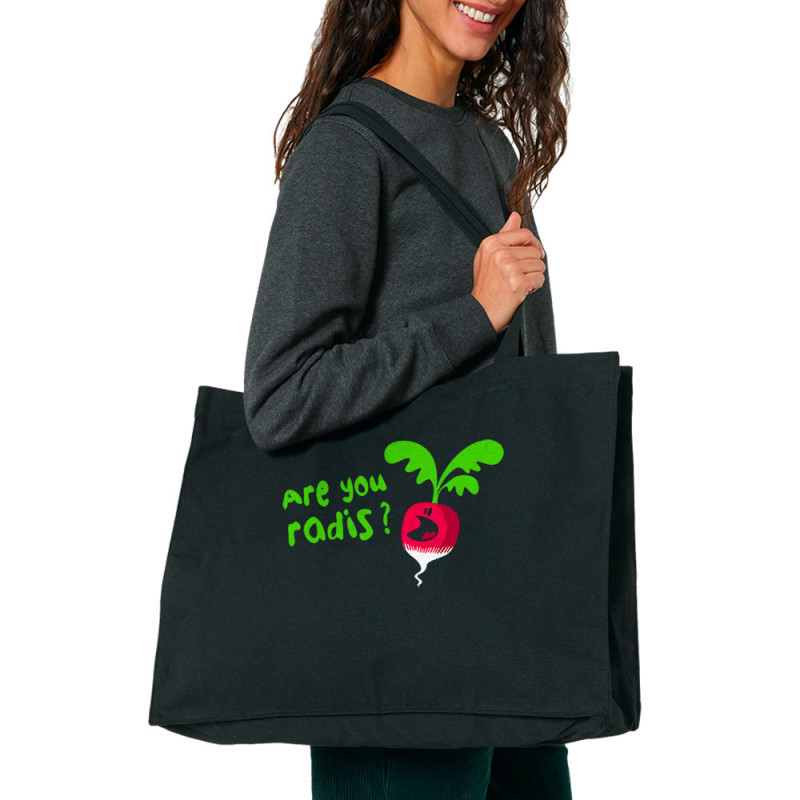 Grand sac shopping en toile recyclé noir Are You Radis (Ted Boundy,Fruits & Légumes,Humour)