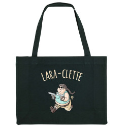 Grand sac shopping en toile recyclé noir Lara-Clette (A²,Films/Séries,Humour)