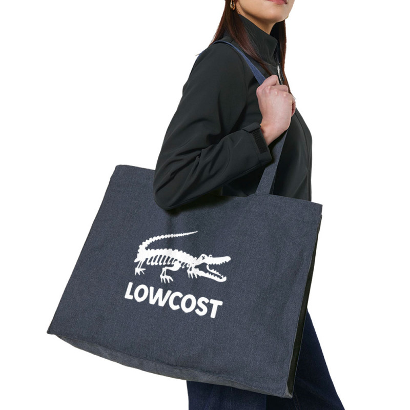 Grand sac shopping en toile recyclé bleu nuit Lowcost (Mattdez,Humour)