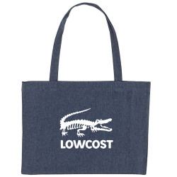 Grand sac shopping en toile recyclé bleu nuit Lowcost (Mattdez,Humour)