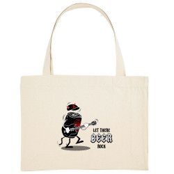 Grand sac shopping en toile recyclé naturel Let There Beer Rock (Gondrax,Alcool,Rock & Punk,Humour)