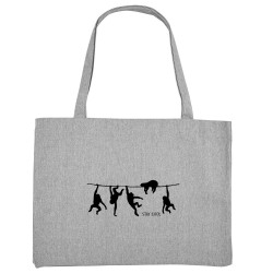 Grand sac shopping en toile recyclé gris chiné Stay Cool (Gondrax,Animaux,Stay,Paresse)