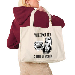 Grand sac shopping en toile recyclé naturel Votez pour moi Vaseline (Gondrax,Slogans engagés,Elections)