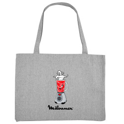 Grand sac shopping en toile recyclé gris chiné Milounex (Mattdez,Humour,Fruits & Légumes)