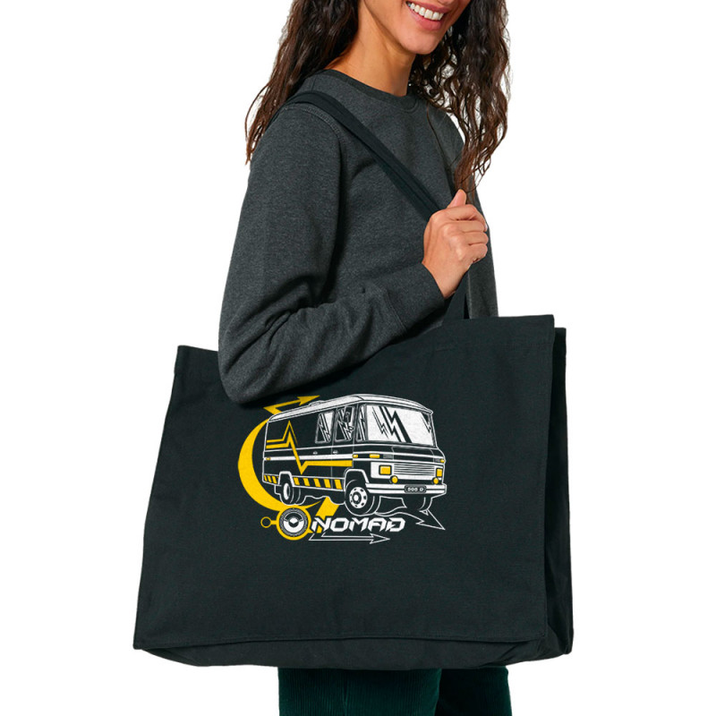 Grand sac shopping en toile recyclé noir Nomad (E Cone,teufeur)