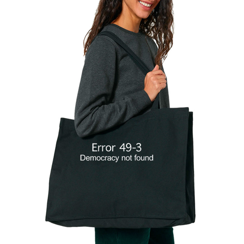 Grand sac shopping en toile recyclé noir Error 49-3 (Gondrax,Slogans engagés)