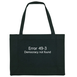 Grand sac shopping en toile recyclé noir Error 49-3 (Gondrax,Slogans engagés)