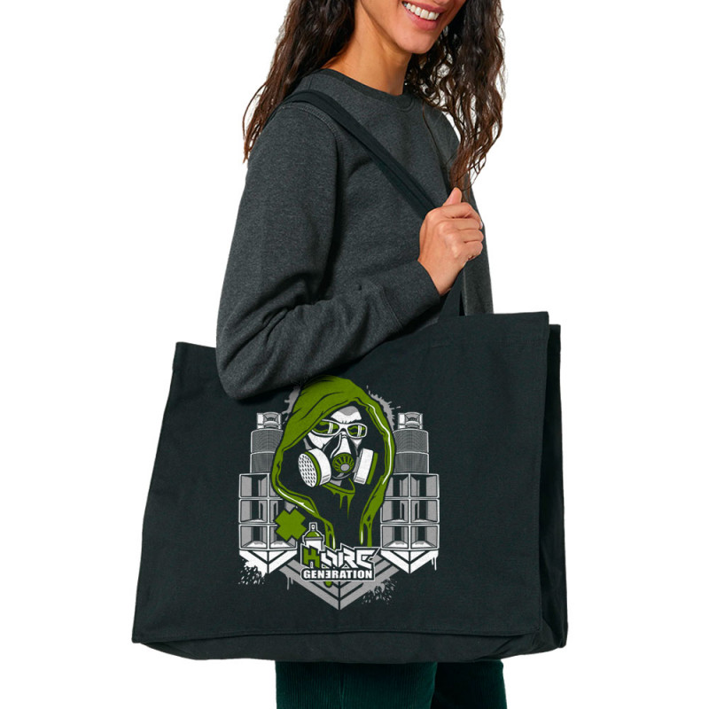 Grand sac shopping en toile recyclé noir Kore Generation (E Cone,teufeur)