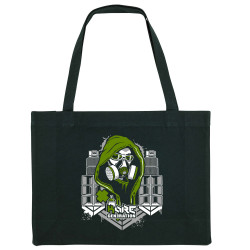 Grand sac shopping en toile recyclé noir Kore Generation (E Cone,teufeur)
