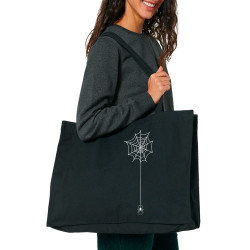 Grand sac shopping en toile recyclé noir Toile & araignée (Gondrax,Zombies,Animaux)