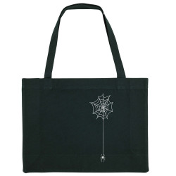 Grand sac shopping en toile recyclé noir Toile & araignée (Gondrax,Zombies,Animaux)