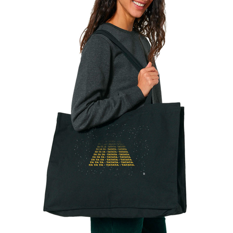 Grand sac shopping en toile recyclé noir Tatata Tatata Tatata (Trabe,Humour,Films/Séries,Star Wars)