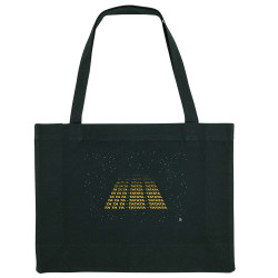 Grand sac shopping en toile recyclé noir Tatata Tatata Tatata (Trabe,Humour,Films/Séries,Star Wars)