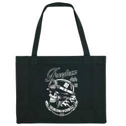 Grand sac shopping en toile recyclé noir Copper Bones - Built For Speed (Simon,Copper Bones,Têtes de morts,Moto)