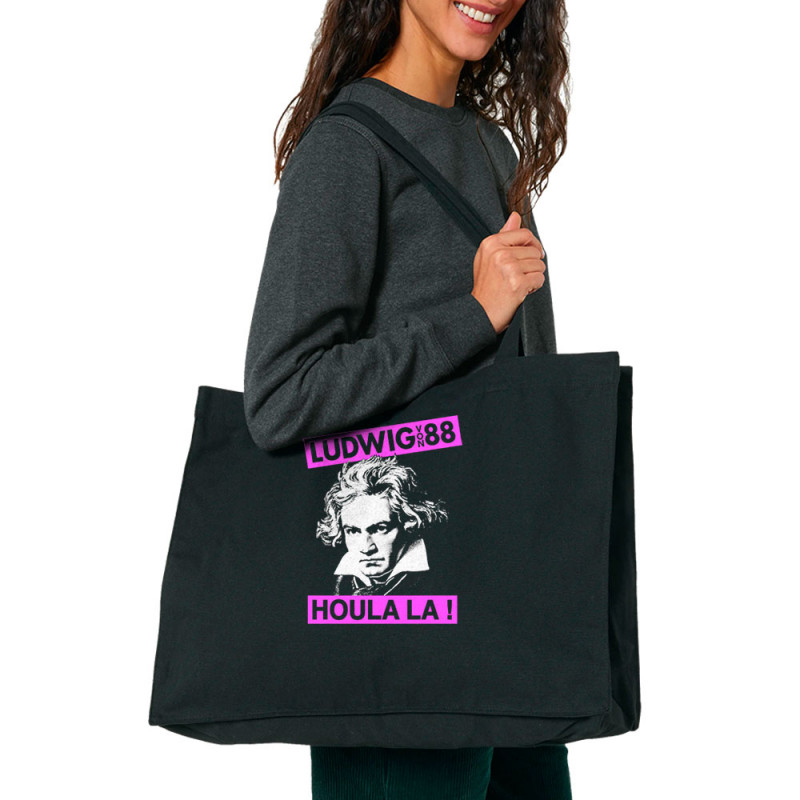Grand sac shopping en toile recyclé noir Ludwig Von 88 - Houlala (Ludwig Von 88)