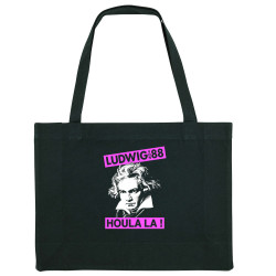 Grand sac shopping en toile recyclé noir Ludwig Von 88 - Houlala (Ludwig Von 88)
