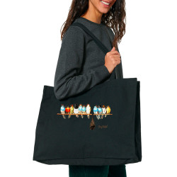 Grand sac shopping en toile recyclé noir Stay Rebel couleurs (Gondrax,Animaux,Humour)