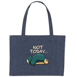 Grand sac shopping en toile recyclé bleu nuit Not Today (Le Duc,Animaux,Humour,Chats,Manga Kawaï japan)