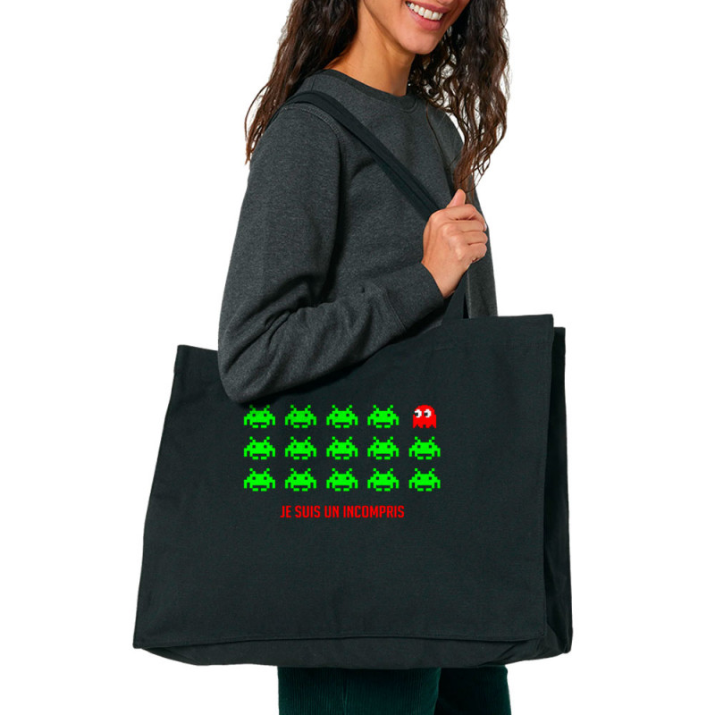 Grand sac shopping en toile recyclé noir Je suis un incompris (Jeux Vidéo / Geek,Humour)