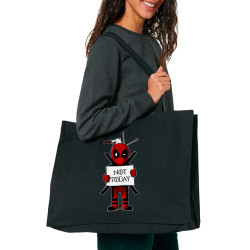 Grand sac shopping en toile recyclé noir Deadpool - Not Today (Le Duc,Films/Séries)