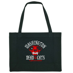 Grand sac shopping en toile recyclé noir Washington Dead Cats - A Good Cat (Washington Dead Cats)