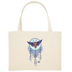 Grand sac shopping en toile recyclé naturel Weird Dreams (Bad River,Animaux,Ethnique)