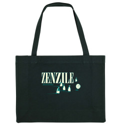 Grand sac shopping en toile recyclé noir Zenzile - Sound Patrol (Zenzile)
