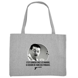 Grand sac shopping en toile recyclé gris chiné Les marins (Gondrax,Films/Séries,Les Tontons Flingueurs)