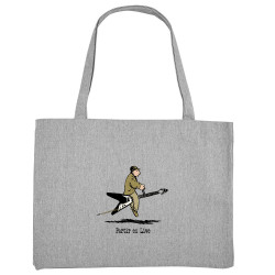 Grand sac shopping en toile recyclé gris chiné Partir en live (Gondrax,Humour,Partir en …)