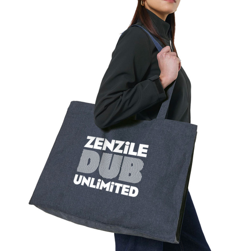 Grand sac shopping en toile recyclé bleu nuit Zenzile - Dub Unlimited (Zenzile)