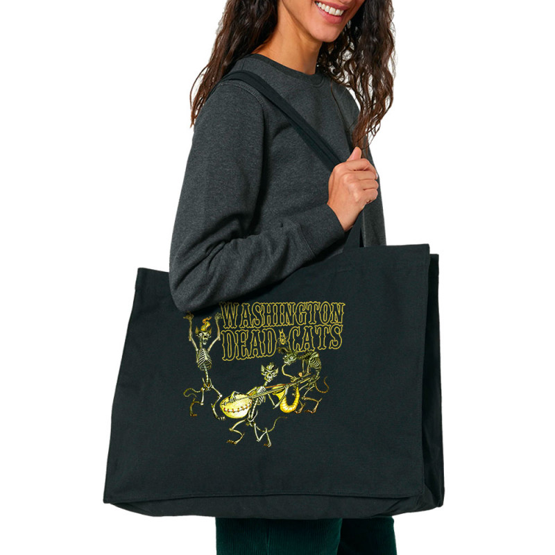 Grand sac shopping en toile recyclé noir Washington Dead Cats - Dead Cats Band (Washington Dead Cats)