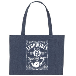 Grand sac shopping en toile recyclé bleu nuit Big Lebowski (Films/Séries)