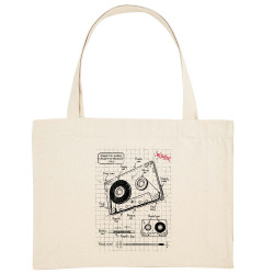 Grand sac shopping en toile recyclé naturel Cassette audio plan (Le Duc,Divers)