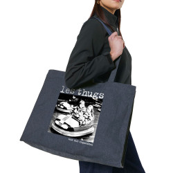 Grand sac shopping en toile recyclé bleu nuit Les Thugs - Tout doit disparaître (Les Thugs)