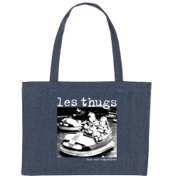 Grand sac shopping en toile recyclé bleu nuit Les Thugs - Tout doit disparaître (Les Thugs)