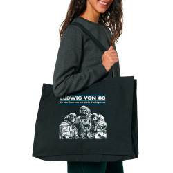 Grand sac shopping en toile recyclé noir Ludwig Von 88 - Ce jour heureux (Ludwig Von 88)