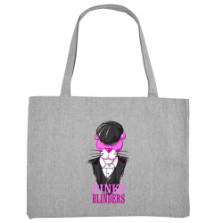 Grand sac shopping en toile recyclé gris chiné Pinky Blinders (Mr Mouton,Animaux,Films/Séries)