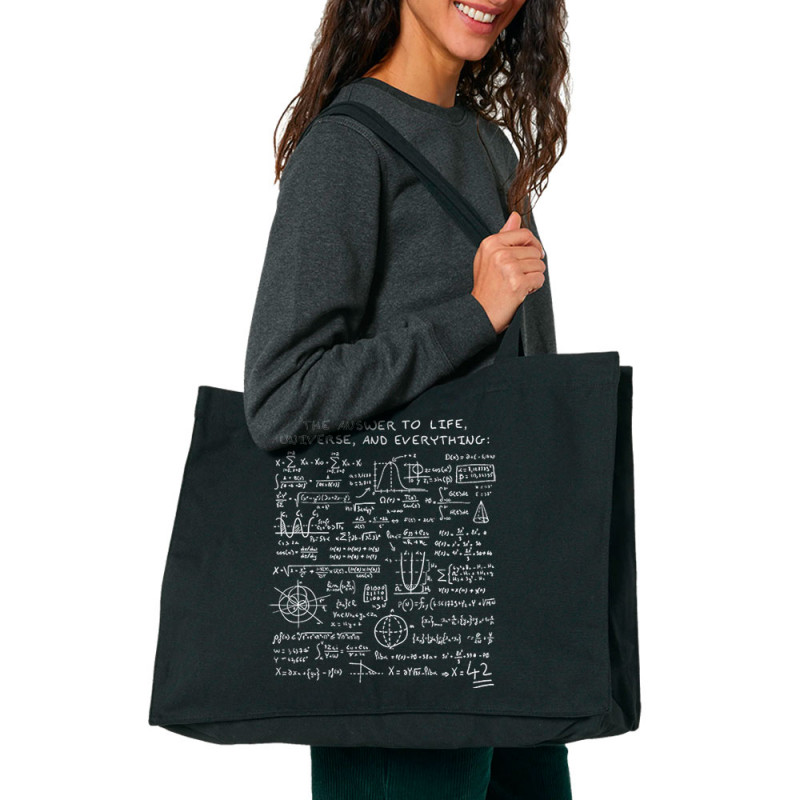 Grand sac shopping en toile recyclé noir The Answer to Life 42 (Le Duc,Jeux Vidéo / Geek)