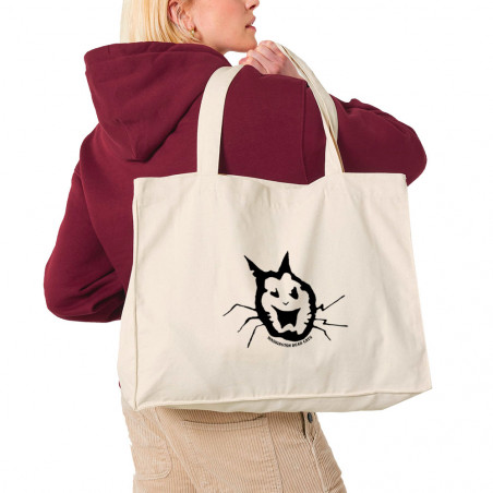 Grand sac shopping en toile recyclé naturel Washington Dead Cats - Old School Cat (Washington Dead Cats)