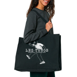 Grand sac shopping en toile recyclé noir Les Thugs - Anti Boredom Front (Les Thugs)